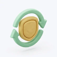 Icône 3D médaille avec boucle circulaire — repassage de la certification offert en cas d'échec