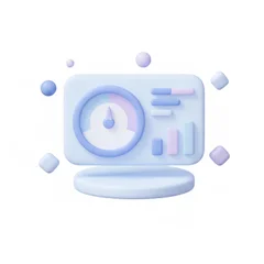 Icône 3D tableau de bord — suivi d'activité