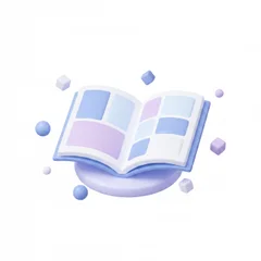 Icône 3D magazine ouvert — édition print