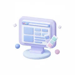 Icône 3D écran de maquette web — visuels web et UX