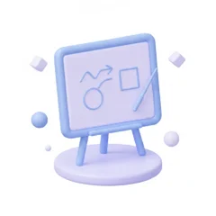 Icône 3D paperboard — présentation pédagogique et formation
