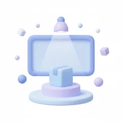 Icône 3D produit sous projecteur — présentation produit et marketing