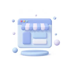 Icône 3D site vitrine — création de site professionnel