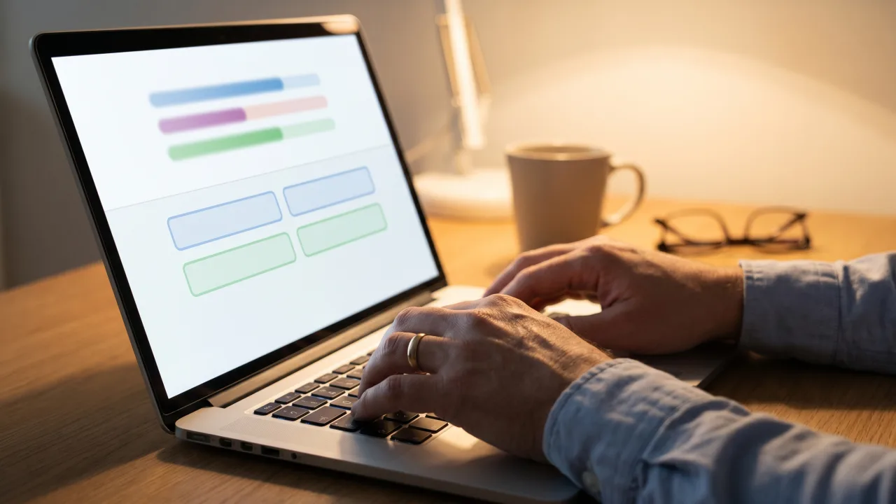 QCM de positionnement en ligne sur laptop — test de niveau gratuit