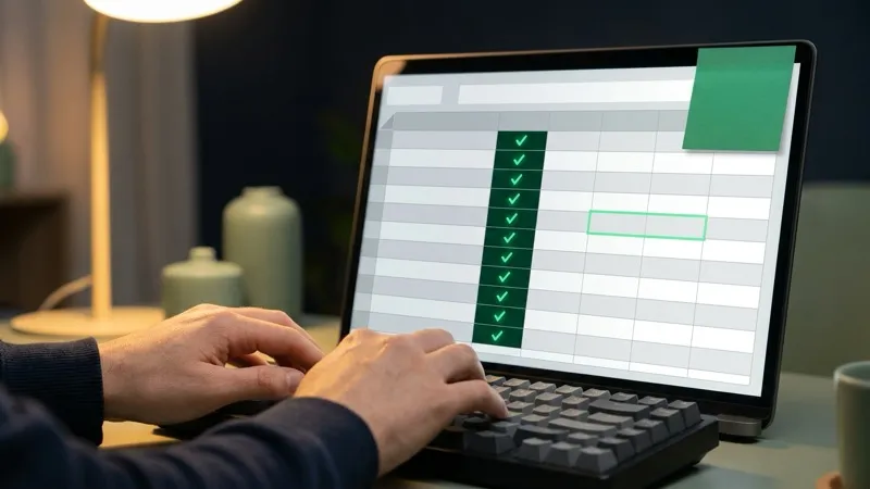 Exercice corrigé à l'écran, mains sur le clavier