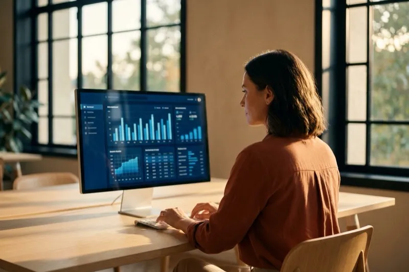 Professionnelle analysant des données dans un tableur — formation Excel à Lille