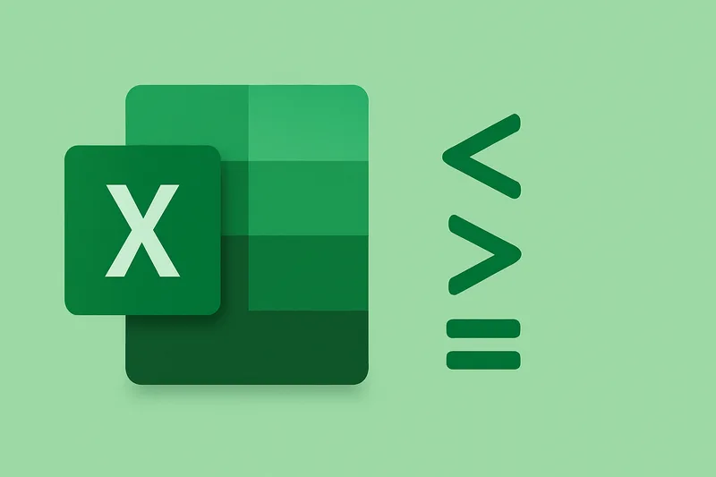 Signes de comparaison Excel : inférieur, supérieur, égal, différent
