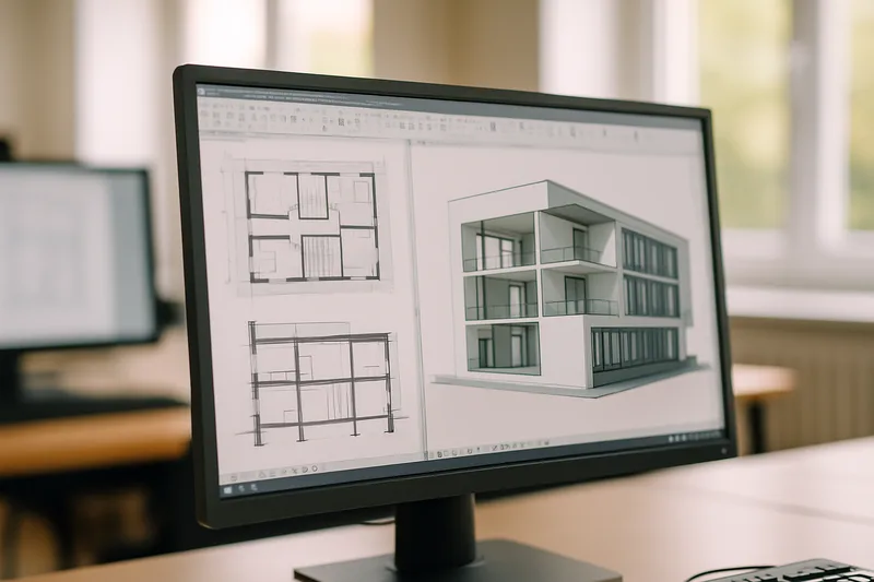 Écran logiciel CAO 3D modélisation bâtiment formation Dijon AutoCAD Revit
