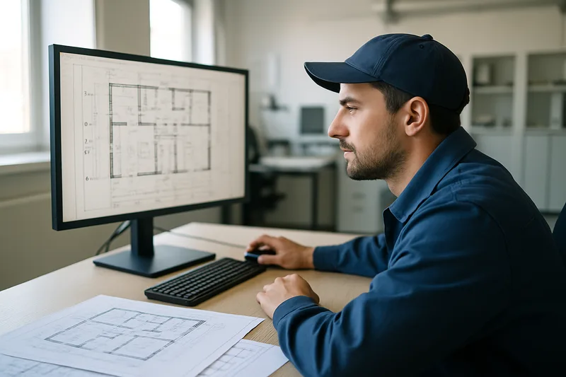 Formation CAO 3D à Limoges — dessinateur-projeteur travaillant sur un plan technique en bureau d'études