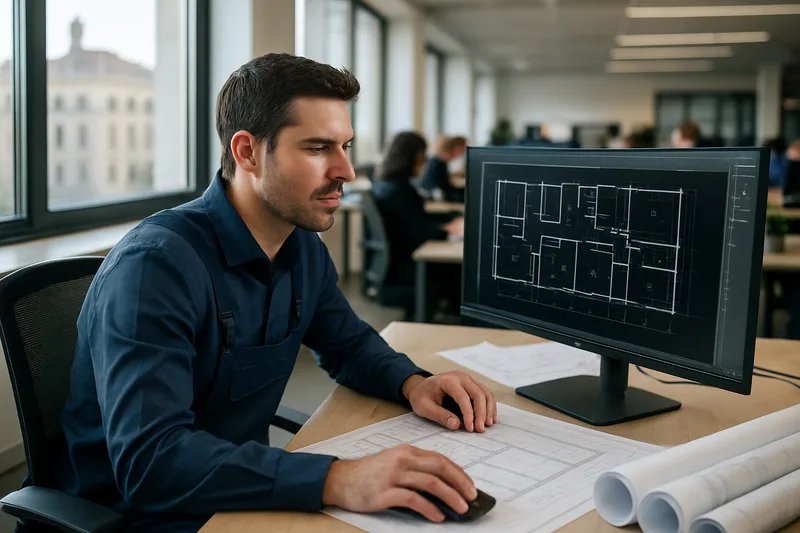 Formation CAO 3D à Marseille — technicien bureau d'études travaillant sur plans BTP