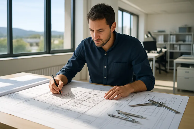 Formation CAO 3D à Salon-de-Provence — technicien BTP travaillant sur des plans architecturaux