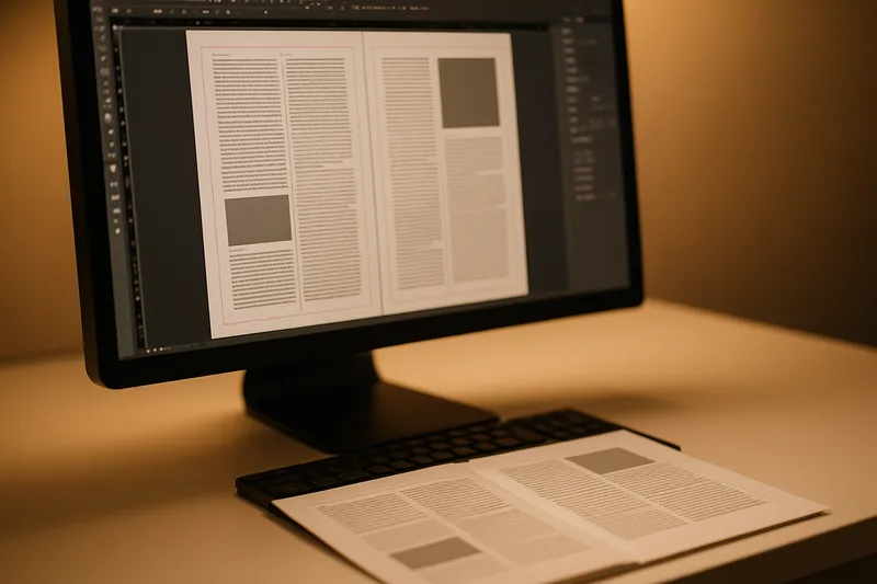 Écran InDesign mise en page brochure — formation PAO Aix-en-Provence