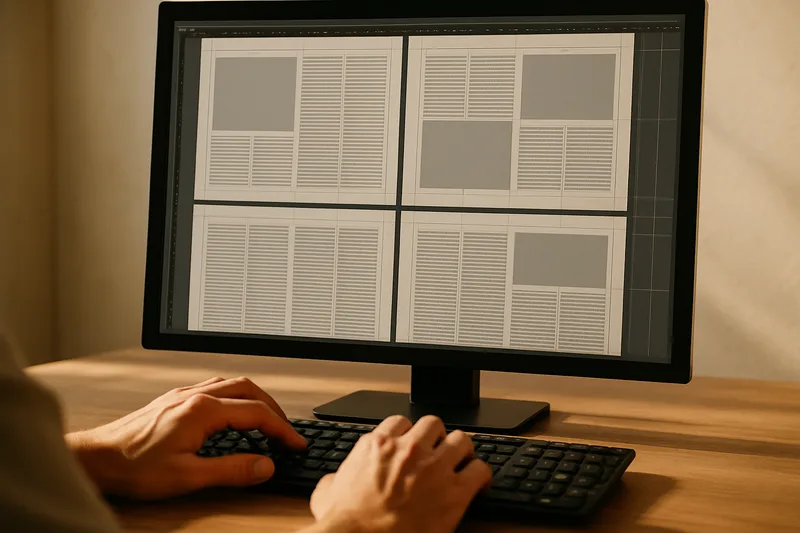 Écran Adobe InDesign avec mise en page d'une brochure PAO en formation à Arles