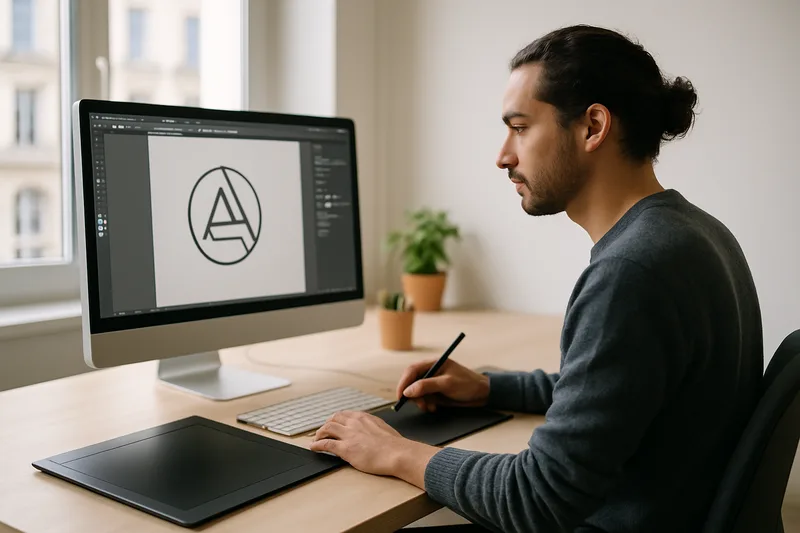 Graphiste en formation PAO à Nantes travaillant sur la chaîne graphique Adobe