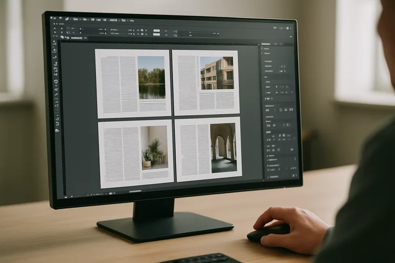 Écran Adobe InDesign mise en page brochure formation PAO Nantes
