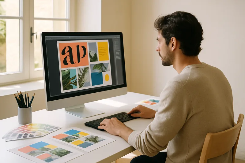Formation PAO à Salon-de-Provence — graphiste travaillant sur une création print avec les logiciels Adobe