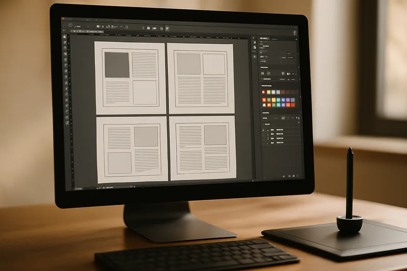 Écran InDesign et Illustrator lors d'une formation PAO à Salon-de-Provence — mise en page professionnelle
