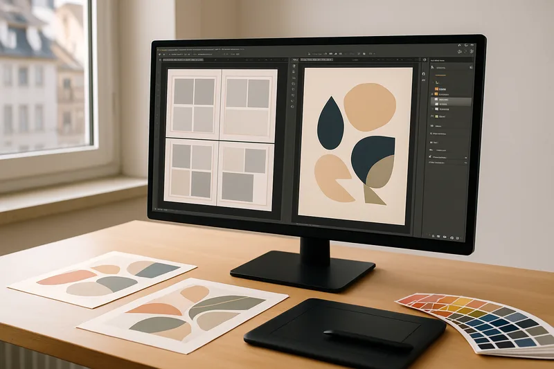 Écran InDesign et Illustrator pour une formation PAO à Strasbourg