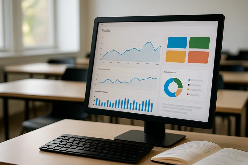 Écran Google Analytics et tableau de bord webmarketing lors d'une formation à Dijon