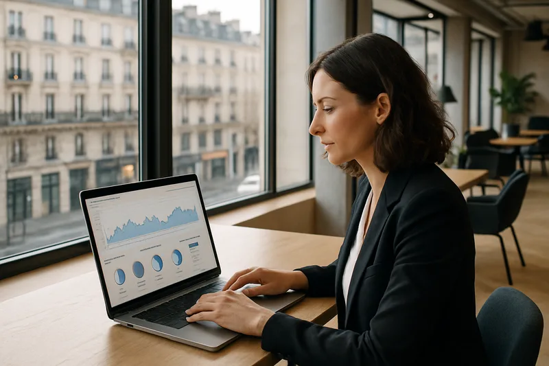Formation Webmarketing à Villeurbanne : professionnelle analysant une stratégie d'acquisition digitale