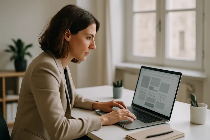 Professionnelle travaillant sur la création d'un site WordPress à Limoges