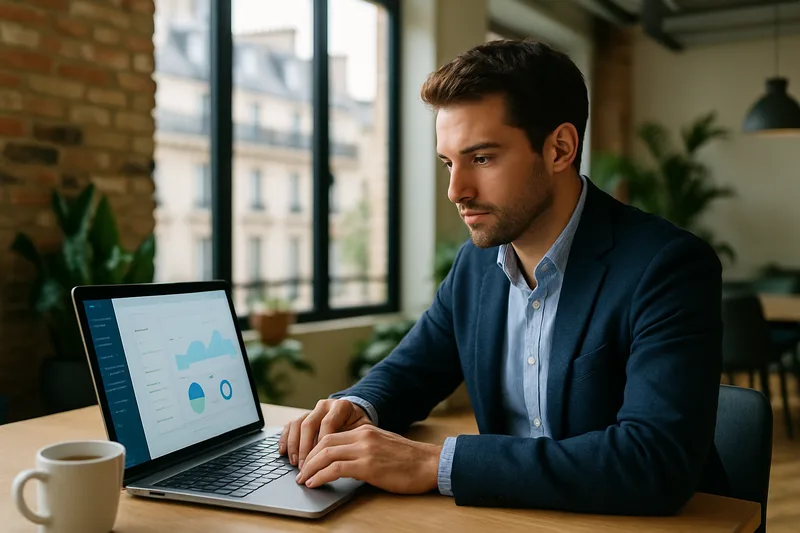 Formation WordPress à Paris : professionnel travaillant sur un site web dans un espace de coworking parisien