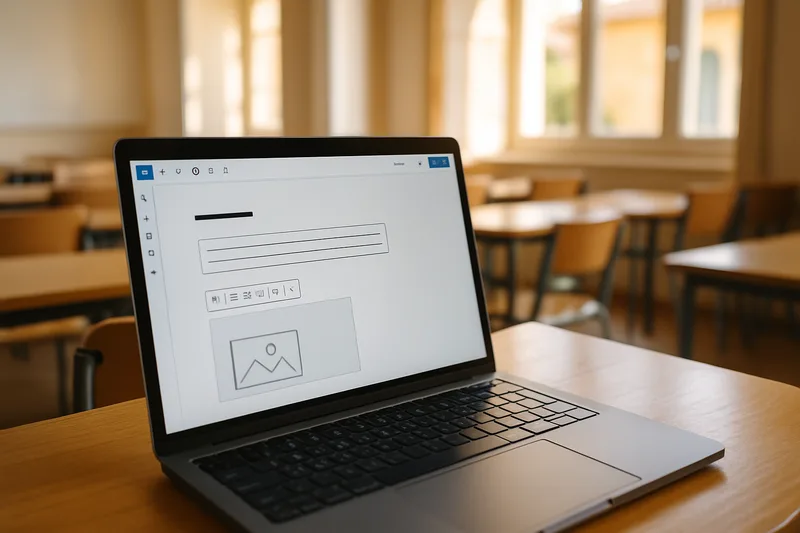 Écran d'administration WordPress lors d'une session de formation à Toulon, éditeur de blocs ouvert
