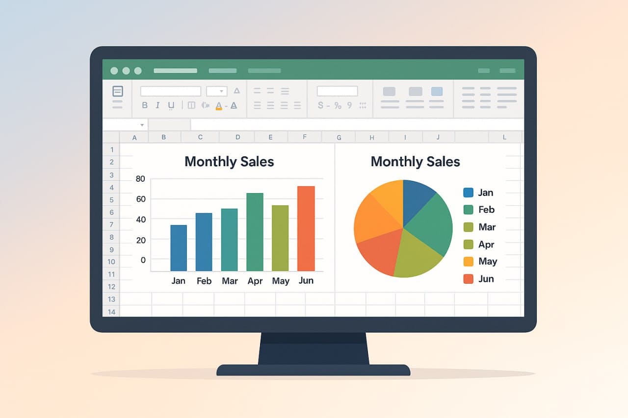 Écran Excel, avec graphique simple